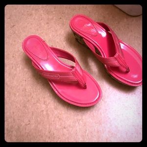 Pink coach sandals only worn a few times
